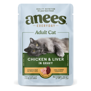 Anees Everyday Adult Cat Chicken & Liver in Gravy, 100 g pouch