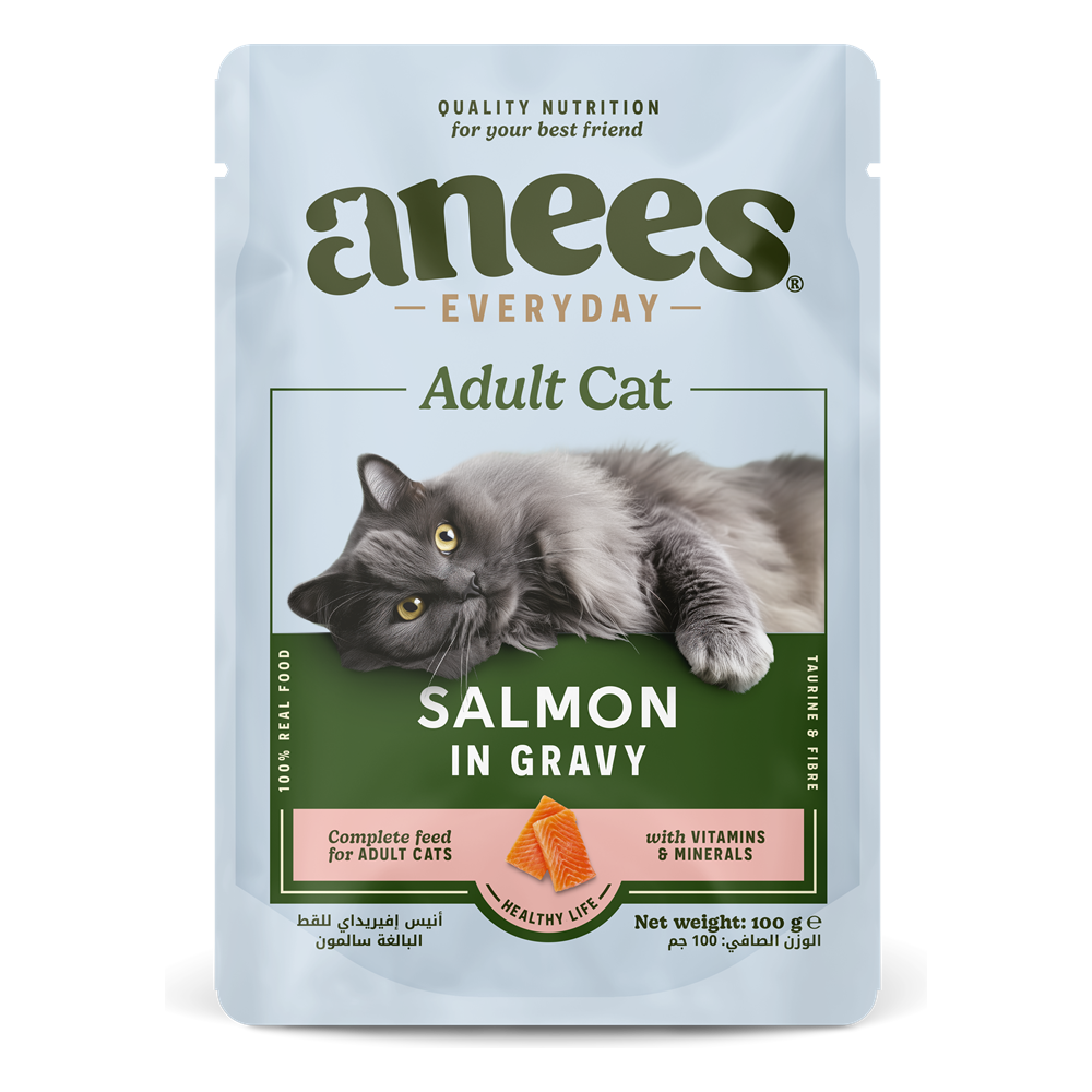 Anees Everyday Adult Cat Salmon in Gravy, 100 g pouch